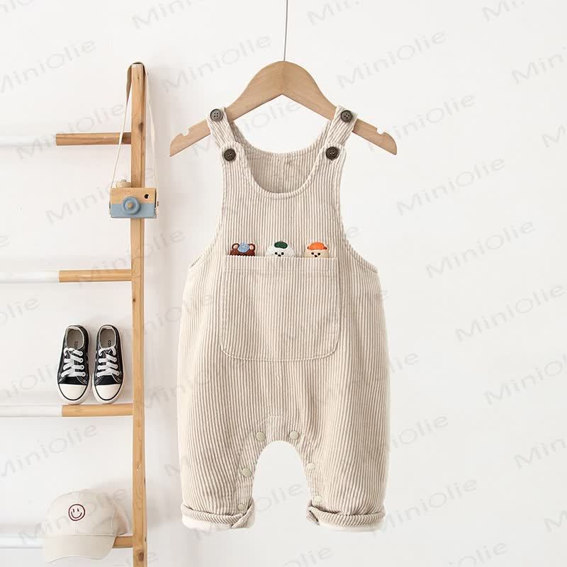 Baby und Kleinkind Overalls mit Tier , Cord und Vlies - Beige - 3-5J - image 2