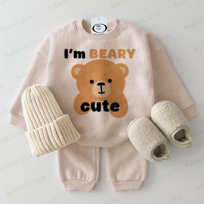 I'M BEARY CUTE Baby 2-teiliges Beige Set - Beige - 2-3J - image 1