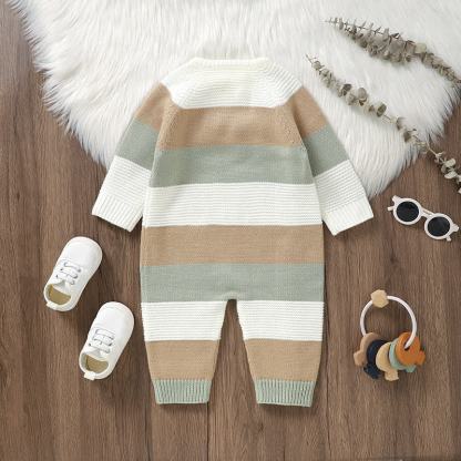 Gestreifter Baby Stricken - Strampler - image 3