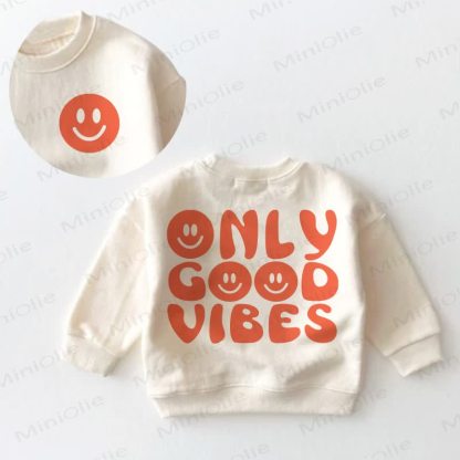 ONLY GOOD VIBES Baby Sweatshirt - Creme - 3-5J - image 1