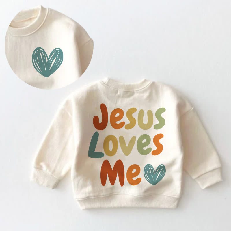 JESUS LOVES ME Baby Kleinkind Sweatshirt - Creme - 3-5J - image 1