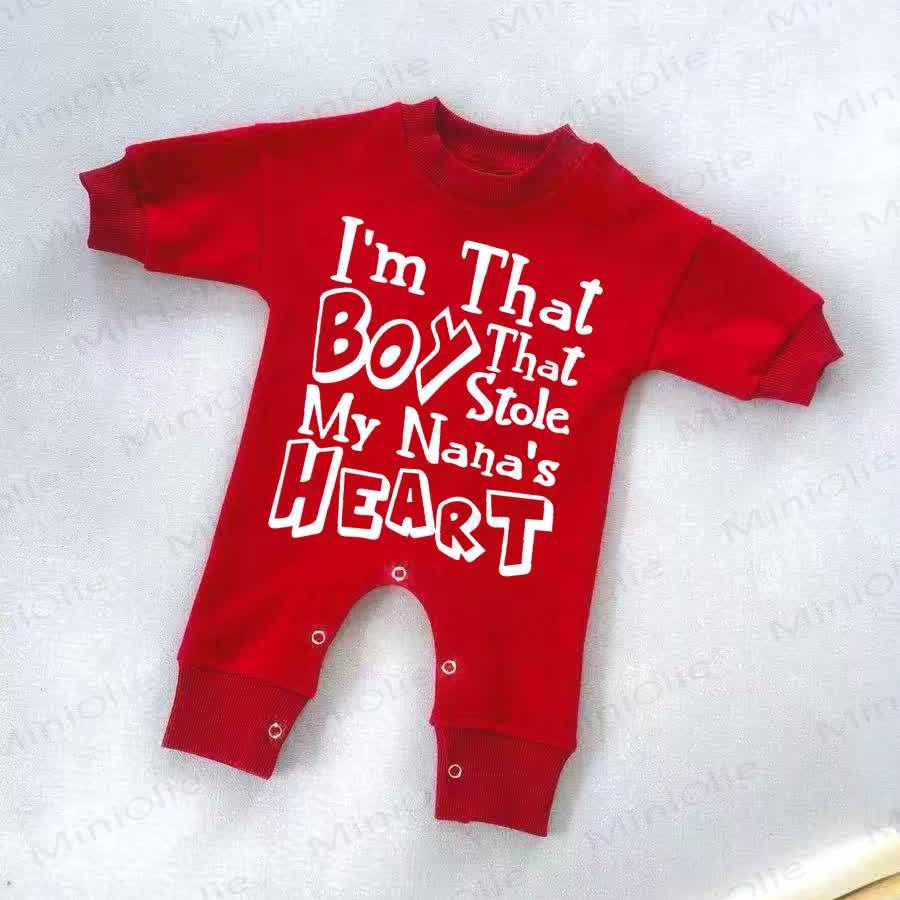 I'M THAT BOY THAT STOLE MY NANA'S HEART – Baby Strampler in Rot - Rot - 2-3J - image 1