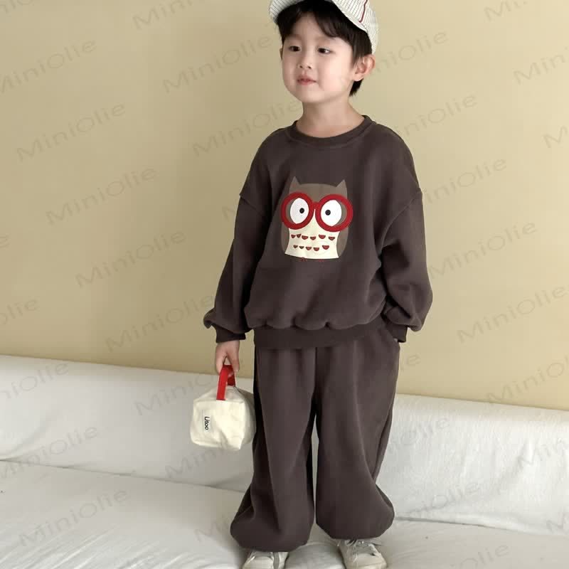 Kleinkind - Eulen-2-teiliges Set - Dunkelgrau - 9-10J - image 5