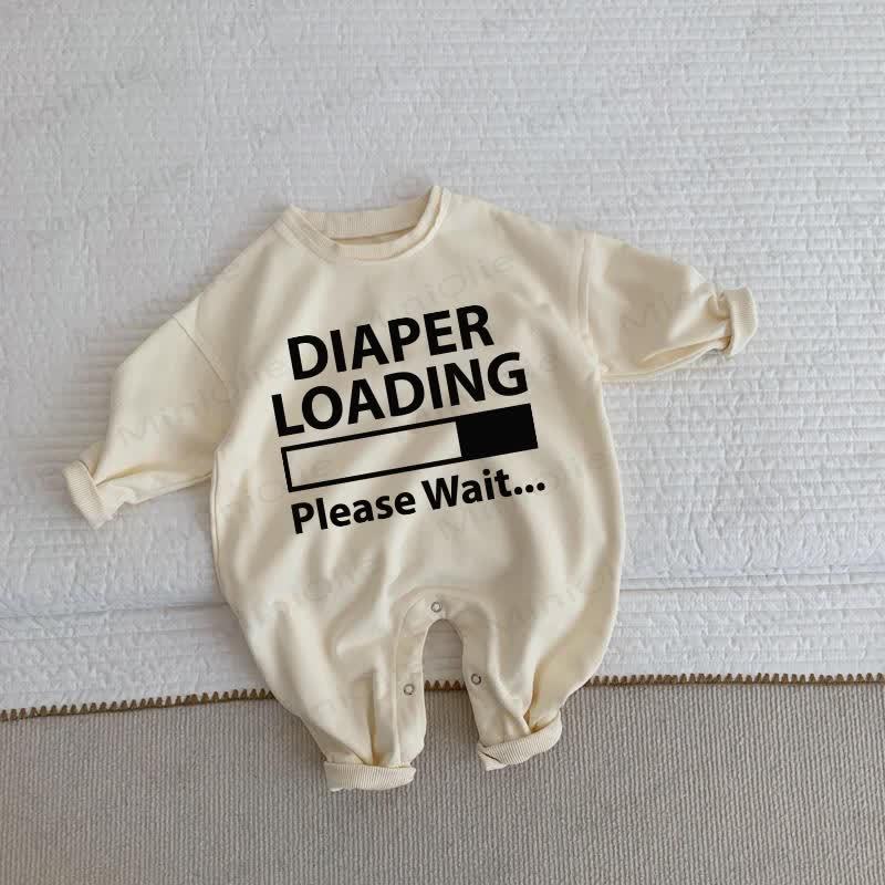DIAPER LOADING PLEASE WAIT... Kleinkind Baby Beige Strampler - Beige - 2-3J - image 1