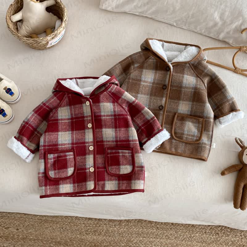 Kariert Hoodie aus Vlies für Baby und Mädchen - image 2