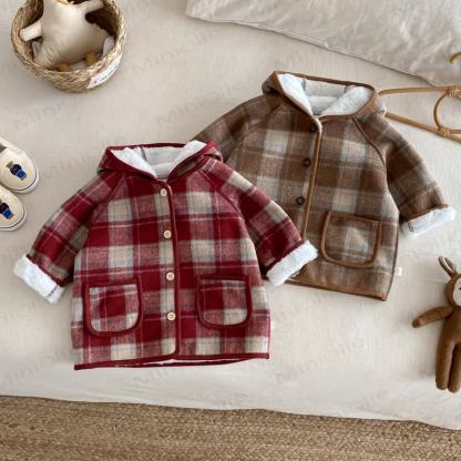 Kariert Hoodie aus Vlies für Baby und Mädchen - image 2