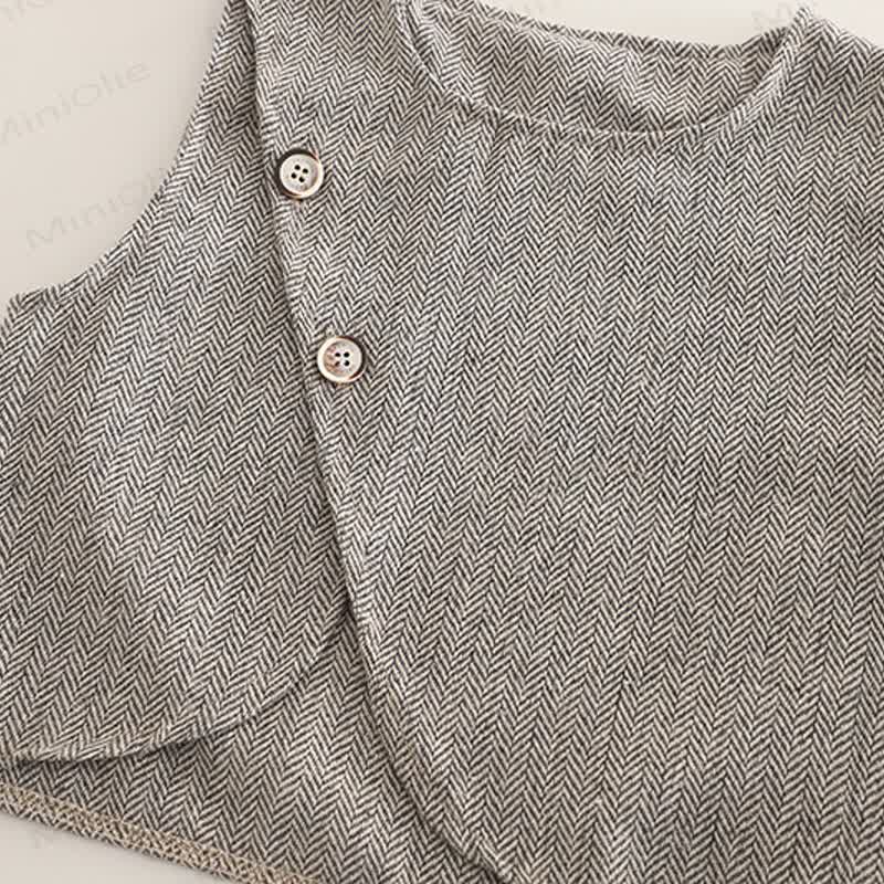 3-teiliges Set für Kleinkind : Weste mit Blume , Krawatte, Schulterknöpfen und Knopfleiste - image 10