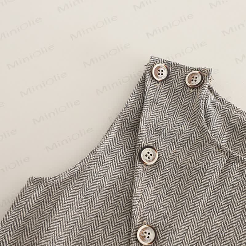 3-teiliges Set für Kleinkind : Weste mit Blume , Krawatte, Schulterknöpfen und Knopfleiste - image 8