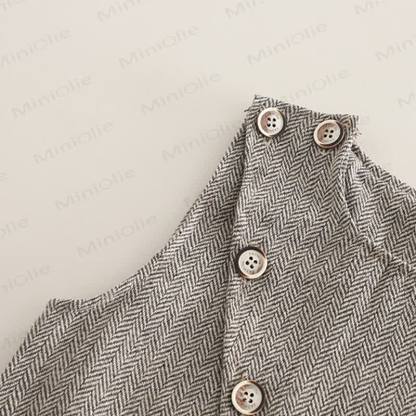 3-teiliges Set für Kleinkind : Weste mit Blume , Krawatte, Schulterknöpfen und Knopfleiste - image 8