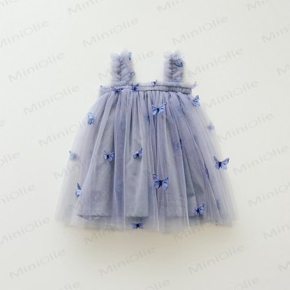 Kleinkind Tutu- Kleid aus Mesh mit Schleife für Kleinkinder - Blau - 5-7J - image 7