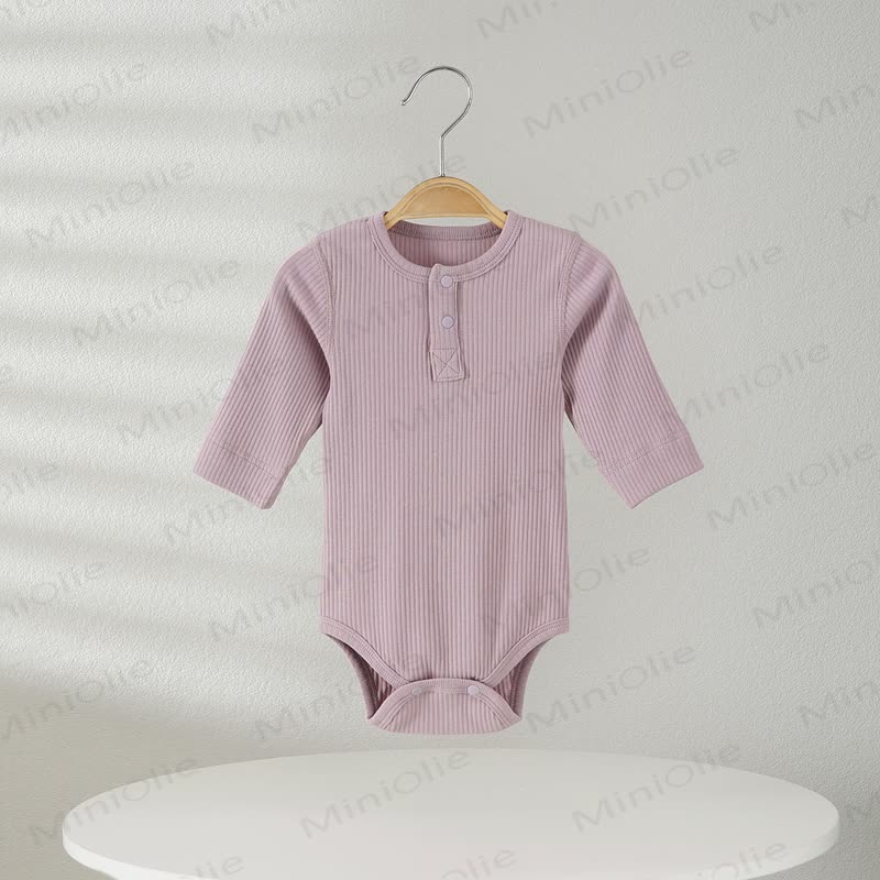 Baby Pyjama , Einfarbig Gerippt Bodysuit - Lila - 18-24M - image 7