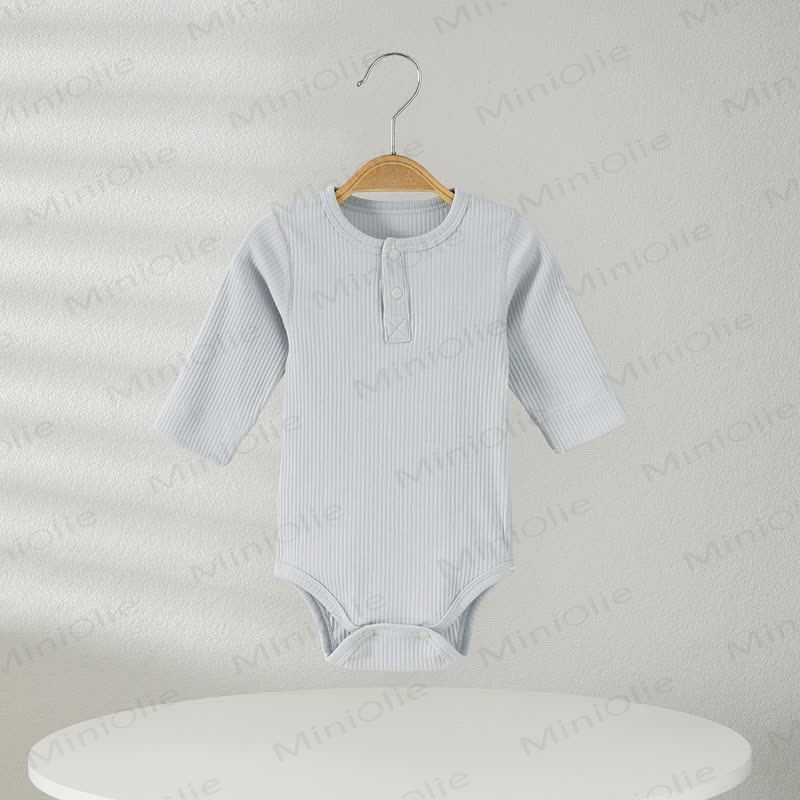 Baby Pyjama , Einfarbig Gerippt Bodysuit - Hellblau - 18-24M - image 2