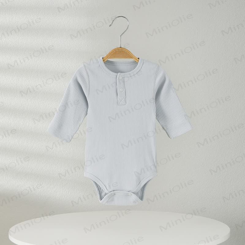 Baby Pyjama , Einfarbig Gerippt Bodysuit - Hellblau - 18-24M - image 2