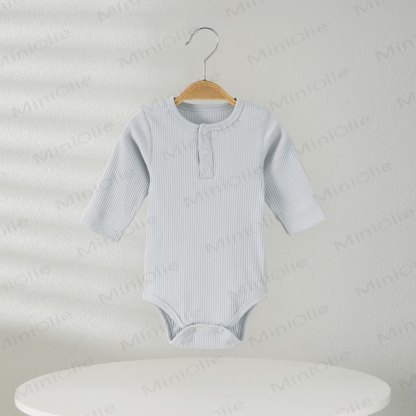 Baby Pyjama , Einfarbig Gerippt Bodysuit - Hellblau - 18-24M - image 2