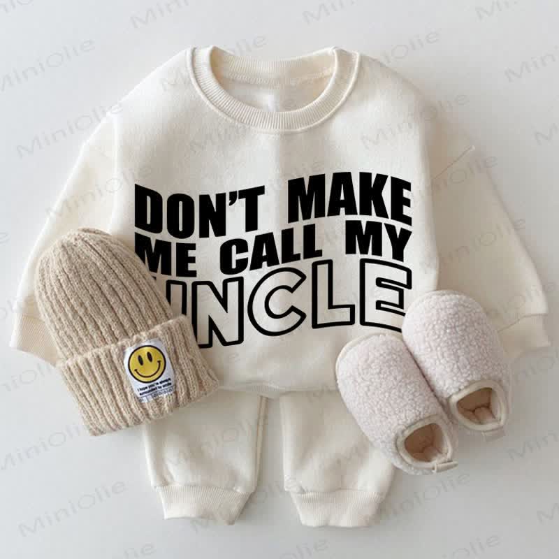 „DON'T MAKE ME CALL MY UNCLE“ – Baby - Sweatshirt - Set in Weiß, 2-teilig - Weiß - 2-3J - image 1