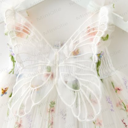 Kleid aus Netzstoff für Baby und Kleinkind , Schmetterling und Blume - image 11