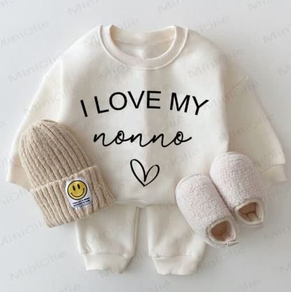 I LOVE MY NONNA Baby Sweatshirt Set in Weiß, 2-teilig - Weiß - 2-3J - image 1