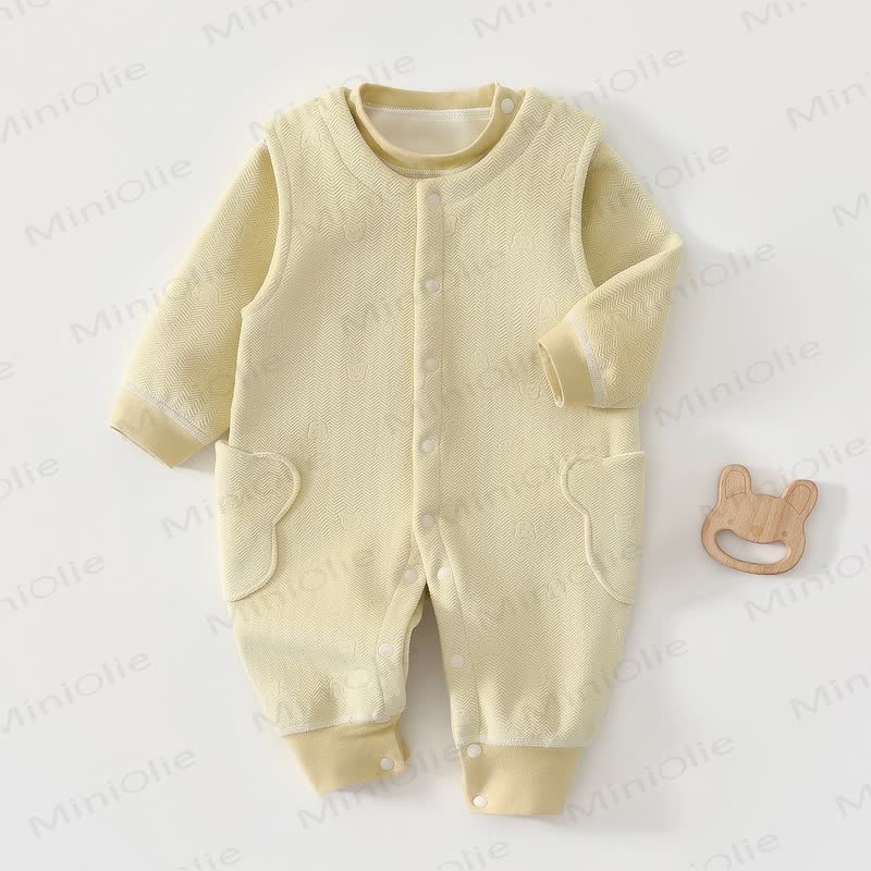 Baby Fleece Bear Pocket Romper - Green - 2-3T - image 5