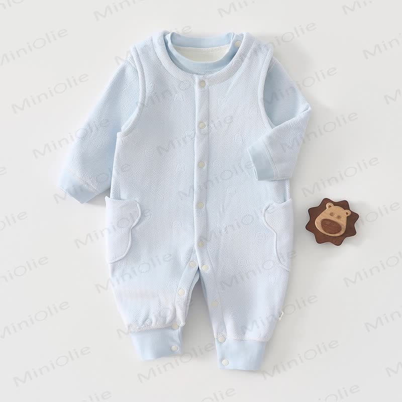 Baby Fleece Bear Pocket Romper - Blue - 2-3T - image 1