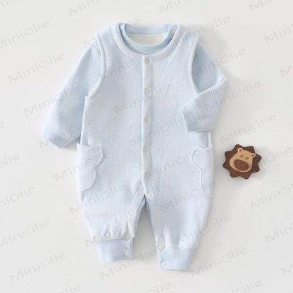 Baby Fleece Bear Pocket Romper - Blue - 2-3T - image 1