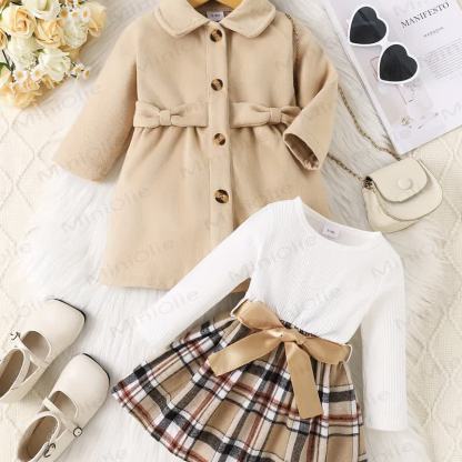 Baby Mädchen Schleife mit Schleifenkragen und Kleid - image 2