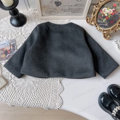 Kleinkind Kleid mit Schleife und Plaid für Kleinkindmädchen & graue Oberbekleidung - image 6