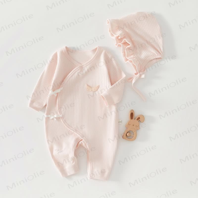 Baby Strampler mit Engelsflügeln für Neugeboren - Rosa - 3-6M - image 2