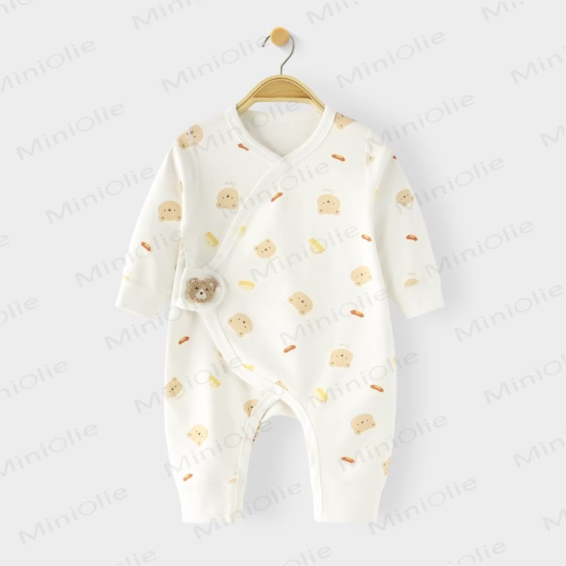Baby - Strampler mit Bärenmuster für Neugeboren - Beige - 3-6M - image 1