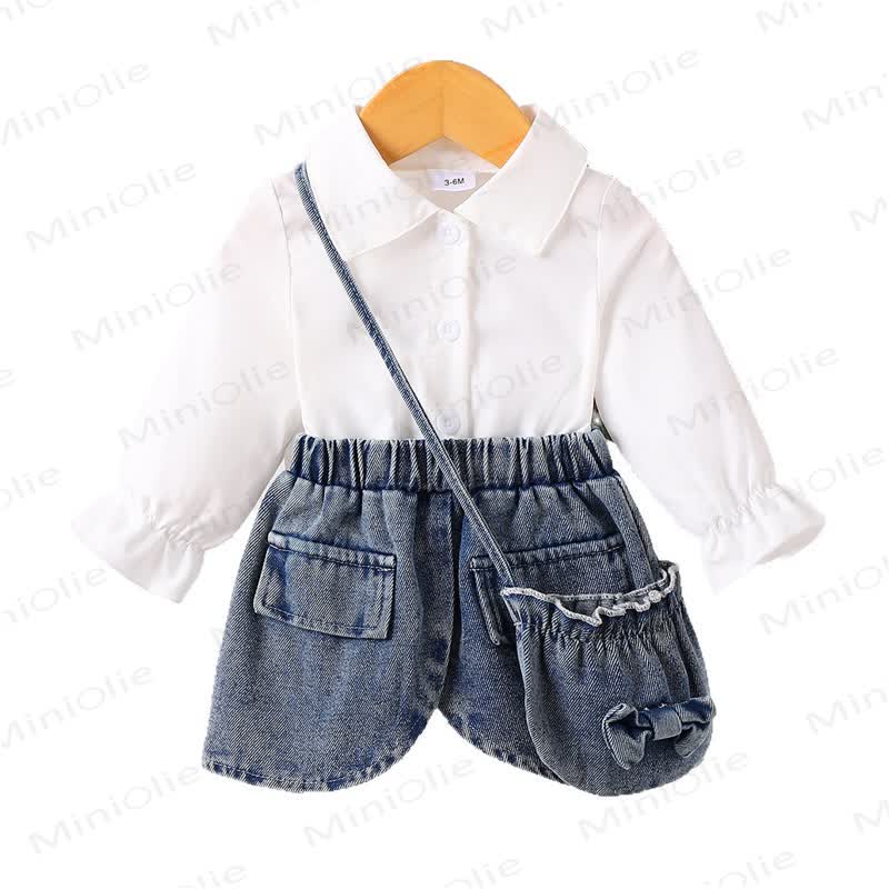 Weißes Kleid und Blau Denim für Baby - image 3