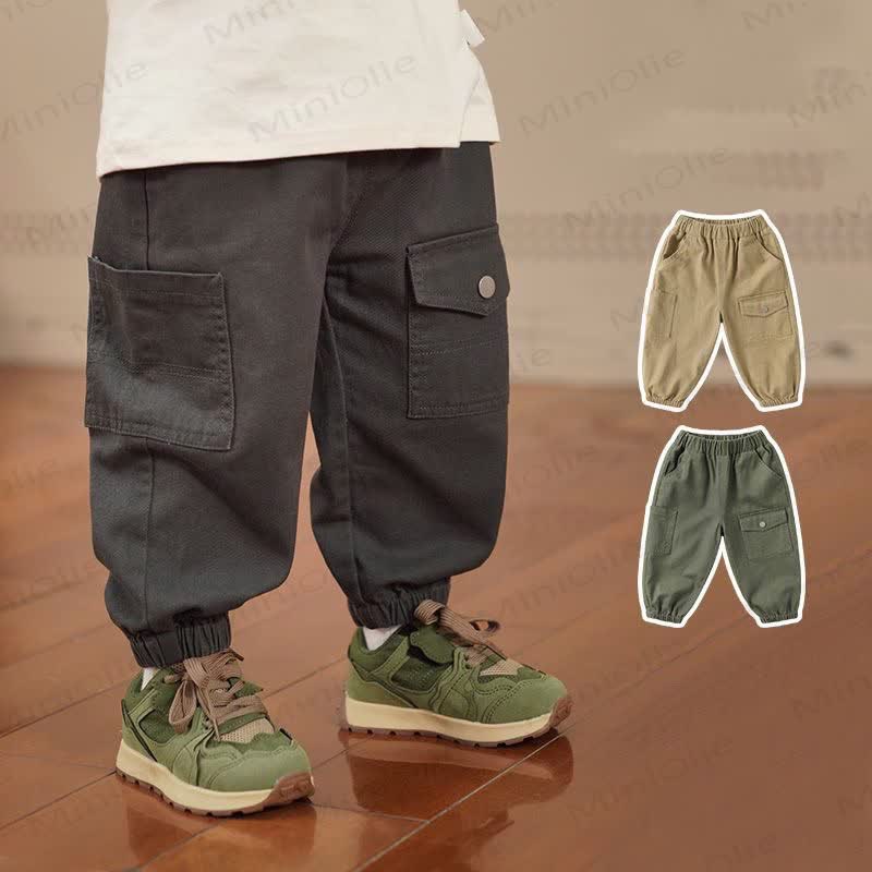 Einfarbig Arbeiter mit aufgesetzten Hose für Kind und Jungen - image 1