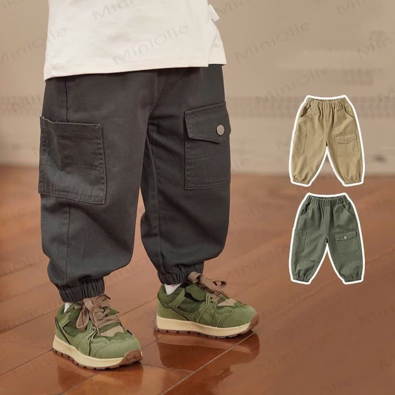 Einfarbig Arbeiter mit aufgesetzten Hose für Kind und Jungen - image 1