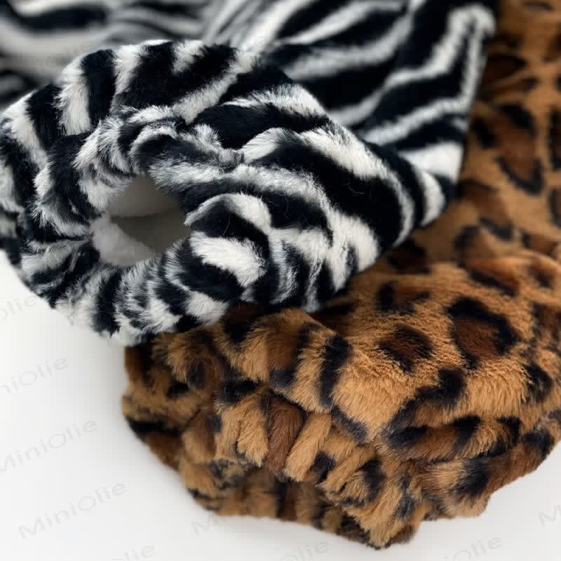 Vlies Jogginghose für Baby und Kleinkind mit Leopardenmuster / Hose mit Zebramuster (Schwarz weiß)  - image 9