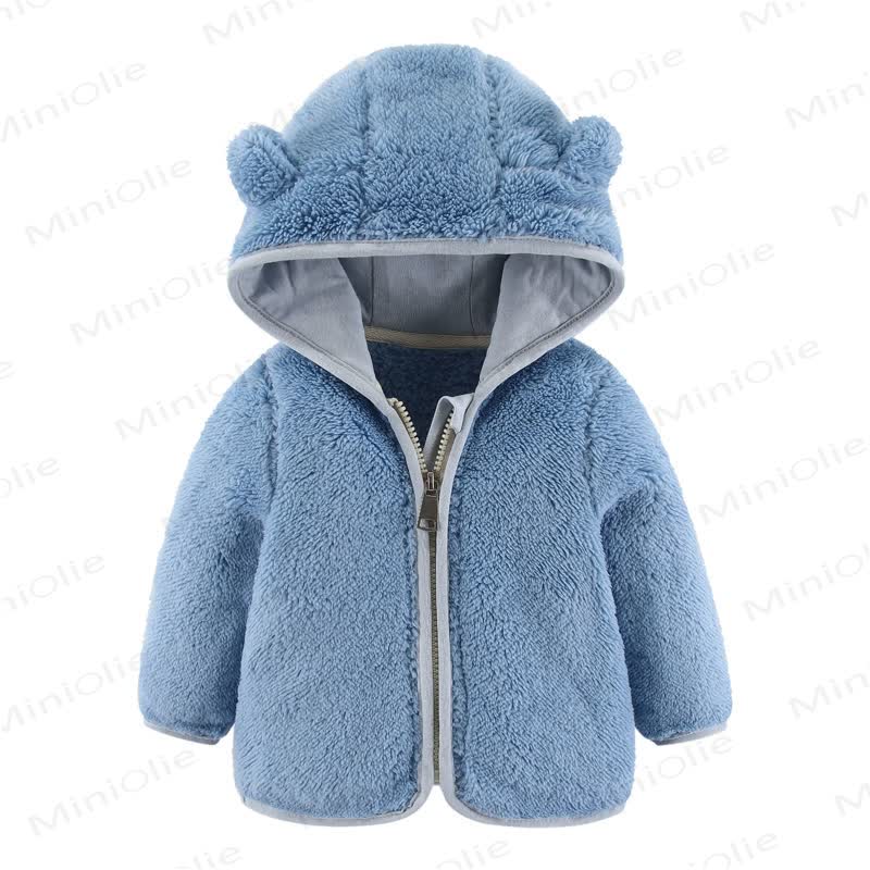 Baby Kapuzenjacke in Einfarbig - Blau - 2-3J - image 2