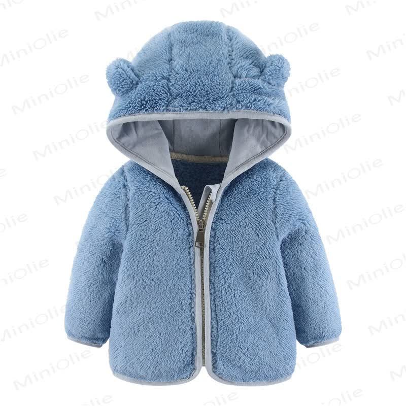 Baby Kapuzenjacke in Einfarbig - Blau - 2-3J - image 2