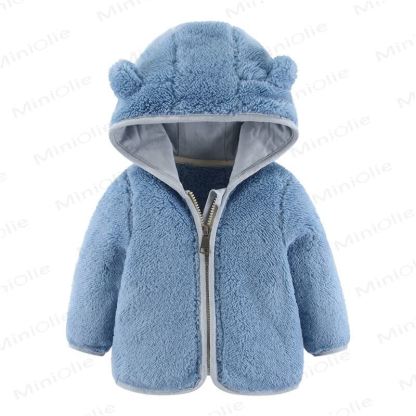 Baby Kapuzenjacke in Einfarbig - Blau - 2-3J - image 2