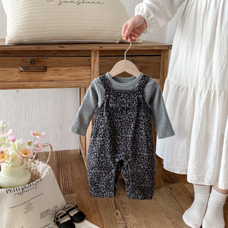 Baby Overalls mit Leopardenmuster und graues Spitze - image 2