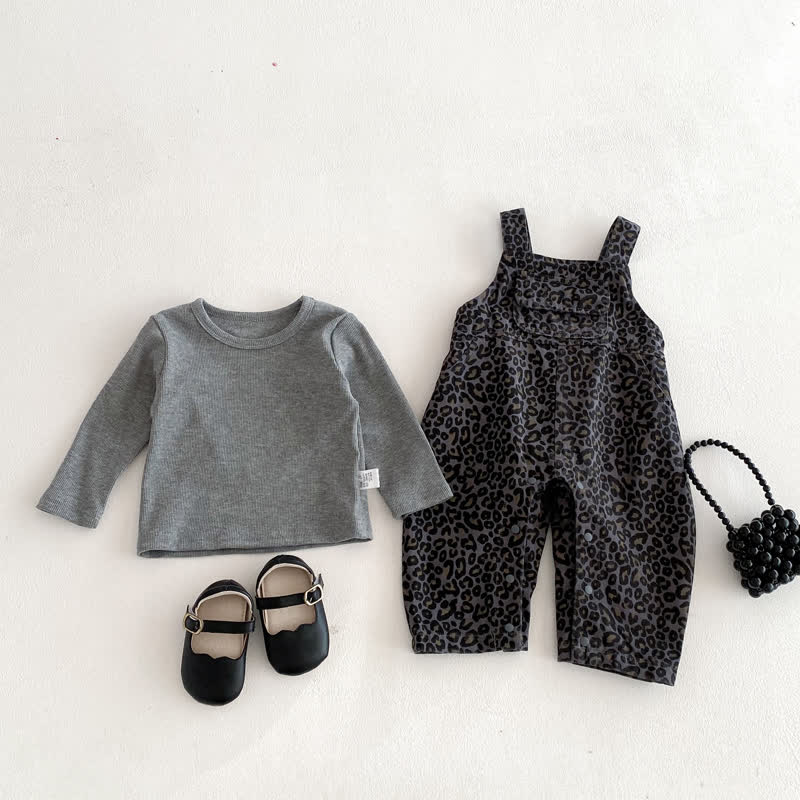 Baby Overalls mit Leopardenmuster und graues Spitze - image 4
