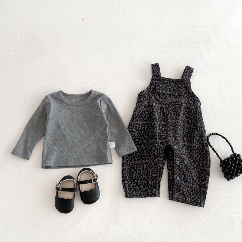 Baby Overalls mit Leopardenmuster und graues Spitze - image 4