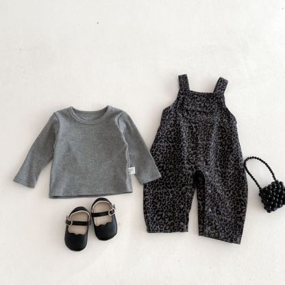 Baby Overalls mit Leopardenmuster und graues Spitze - image 4