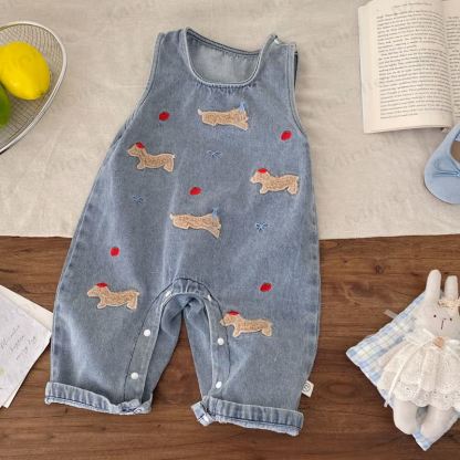 Baby Apple Dog Denim Overalls & weißes Spitze - image 5