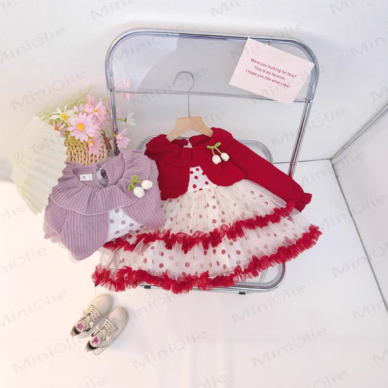 Baby Kleinkind -Mädchen-Tulpen Punkt Kleid - image 2