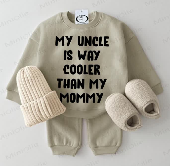 MY UNCLE IS WAY COOLER THAN MY MOMMY – Baby Sweatshirt Set, 2-teilig , Grau Grün - Grau Grün - 2-3J - image 1