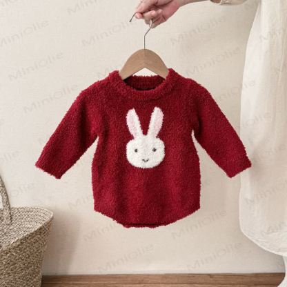 Baby Hase Vlies Bodysuit - Rot - 18-24M - image 4