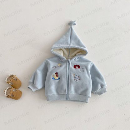 Gestickt Kapuzen Vlies mit Sternenmotiv für Baby und Kleinkind (Jungen ) - Blau - 5-7J - image 3