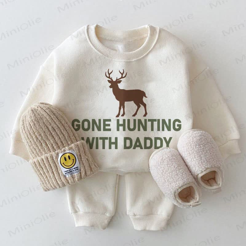 „Auf der GONE HUNTING WITH DADDY “ Baby Sweatshirt, 2-teiliges Set , Weiß - Weiß - 2-3J - image 1