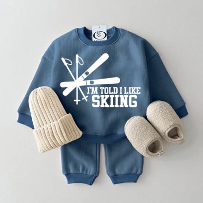 I'M TOLD I LIKE SKIING Baby Sportanzug 2-teiliges Set - Blau - 2-3J - image 1