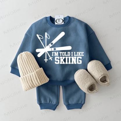 I'M TOLD I LIKE SKIING Baby Sportanzug 2-teiliges Set - Blau - 2-3J - image 1