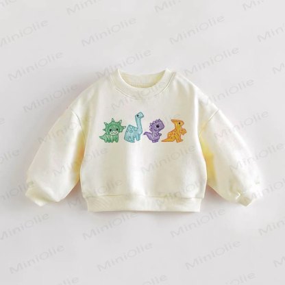 Baby Kleinkind Dino Creme Sweatshirt - Creme - 3-5J - image 1