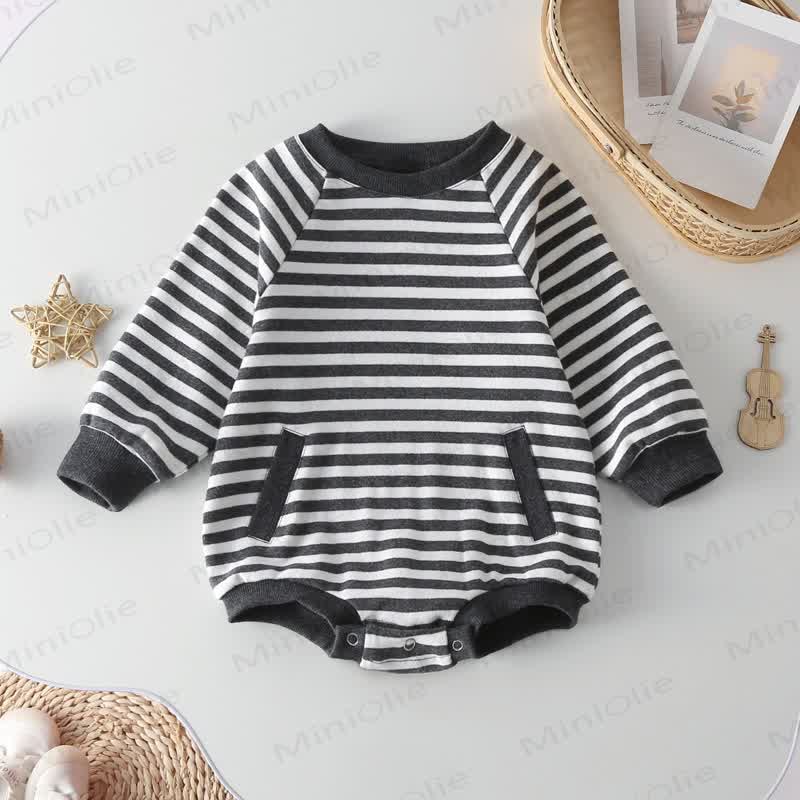 Streifen Baby aus reiner Bodysuit - Grau - 18-24M - image 2