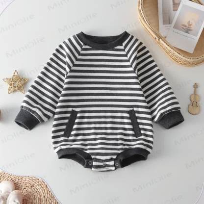 Streifen Baby aus reiner Bodysuit - Grau - 18-24M - image 2